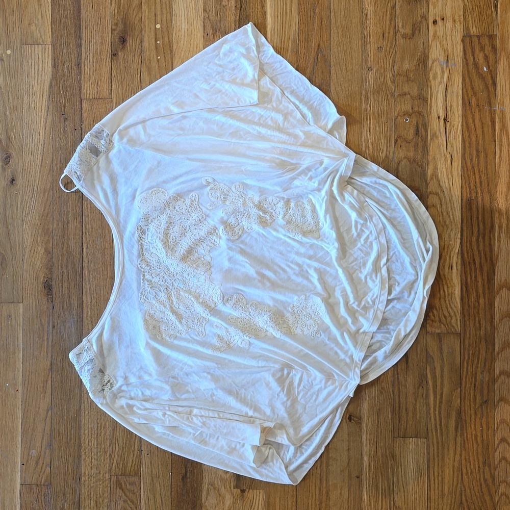 Free People Bat Wing Embroidered Top NWT